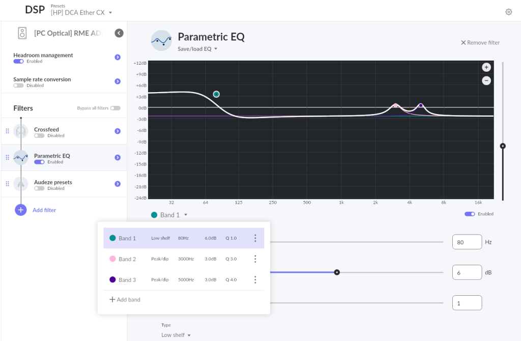 DCA Ether CX - Recommended EQ