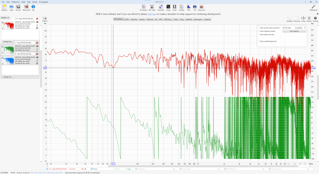 REW - CA2F - KH120A + KH750DSP - L+R - No Smoothing