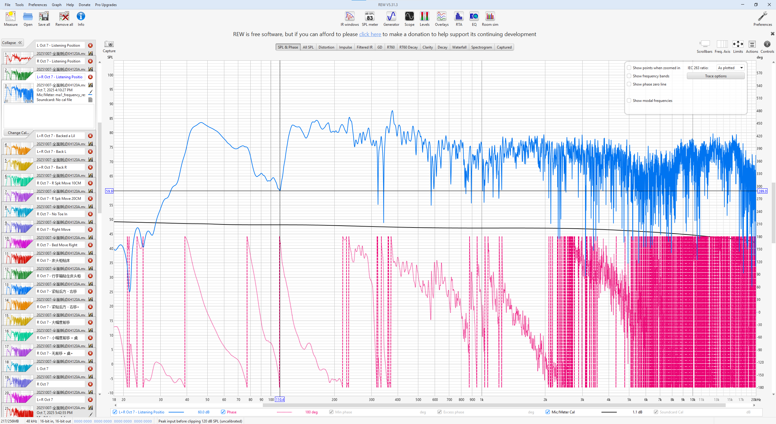 REW - CA2F - KH120A - L+R - No Smoothing