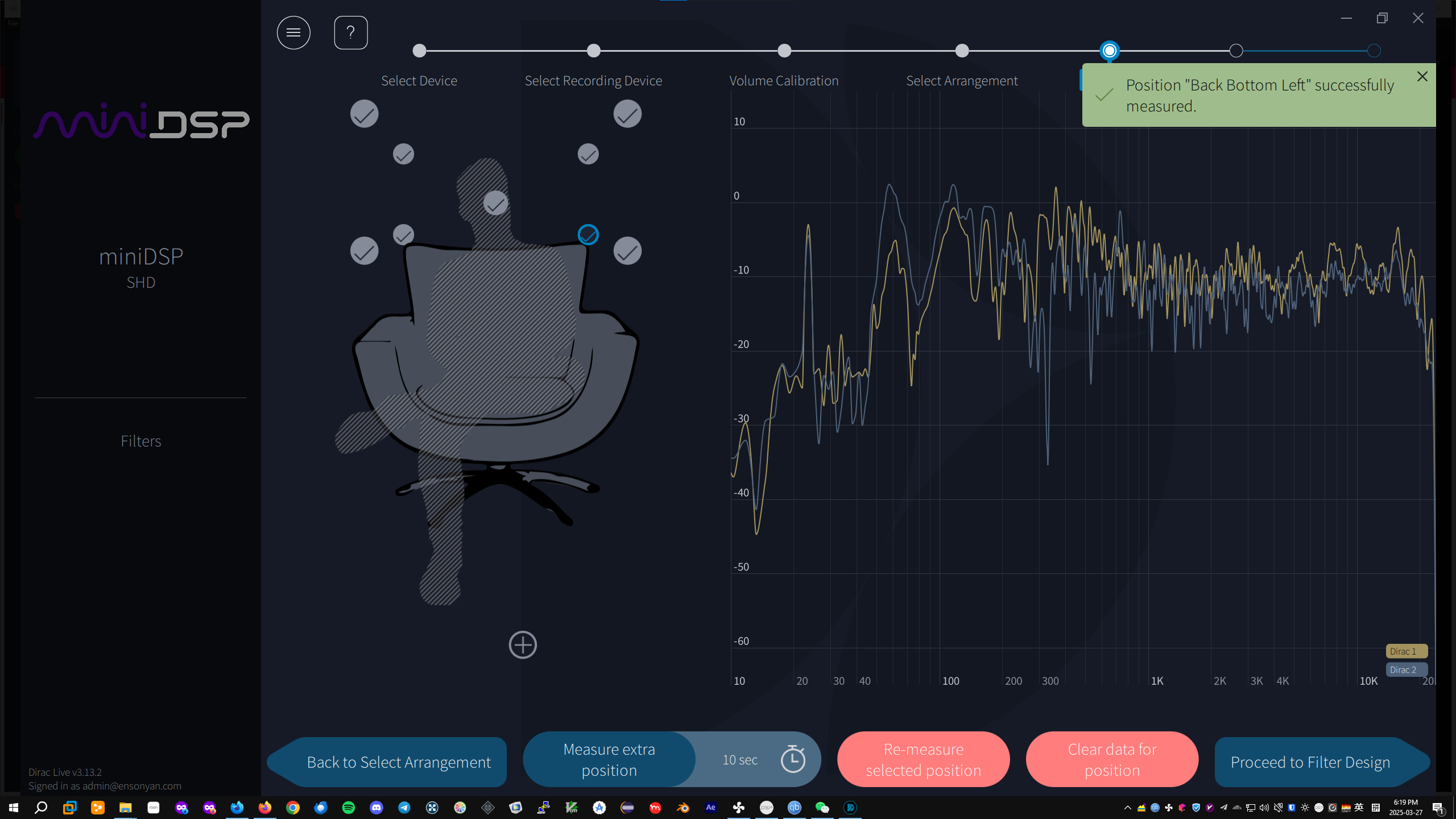 Dirac Measurement Screenshot - Canada 1F - Neumann KH120A